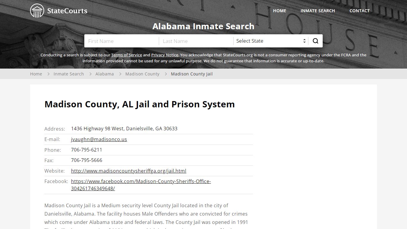 Madison County Jail Inmate Records Search, Alabama ...